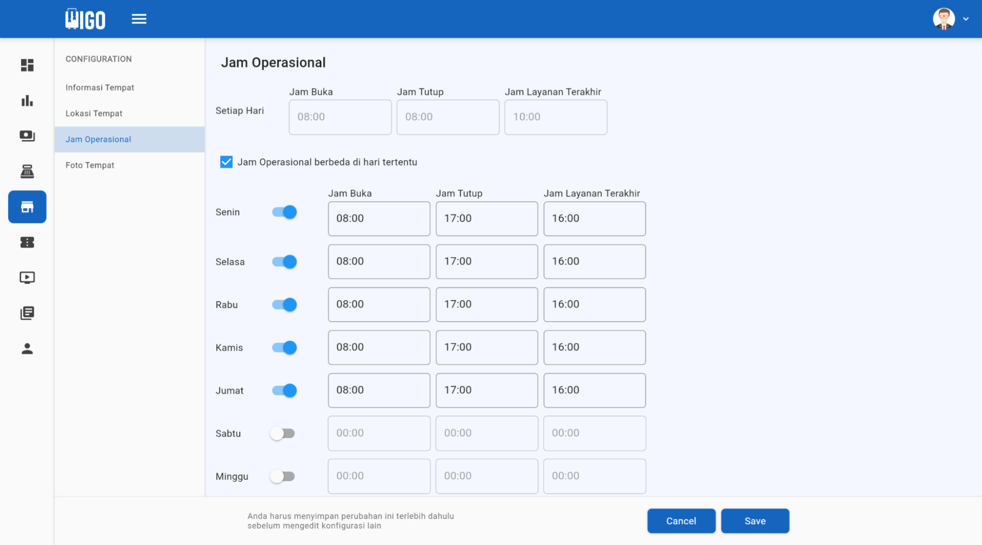 management destination operational hour ss